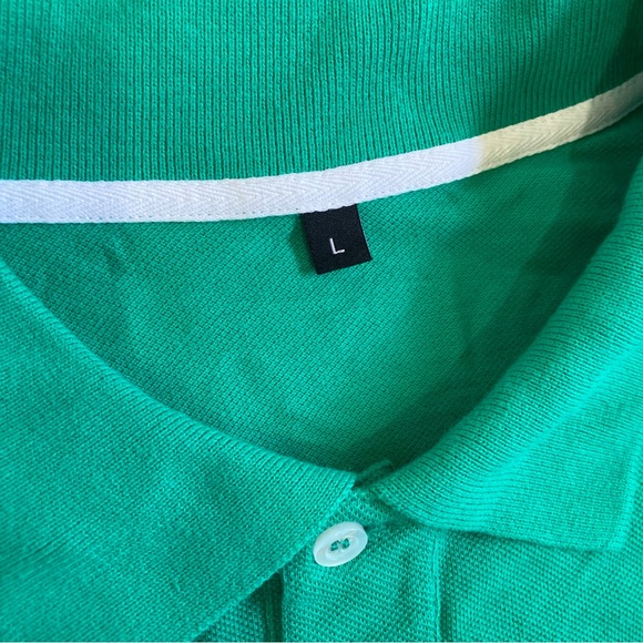 Men’s green Bon bleu designer polo shirt - Picture 4 of 5